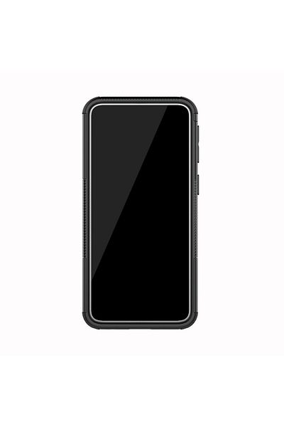 REDz Accessories Husă de protecție cu suport, compatibilă cu Samsung A40, neagră, textură de anvelopă