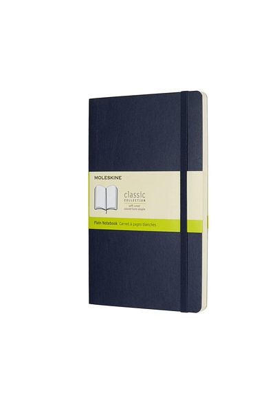 Moleskine Plain Notebook Soft Cover L Size Navy Blue
