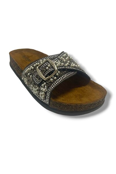 Witta 55403-25 Ανατομικές Γυναικείες Παντόφλες με Μονό Λουράκι και Πέτρες