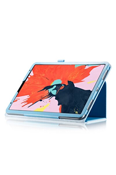 REDz Accessories Husă pentru iPad Pro 11 (2018), albastră, piele ecologică, cu suport, textură Litchi