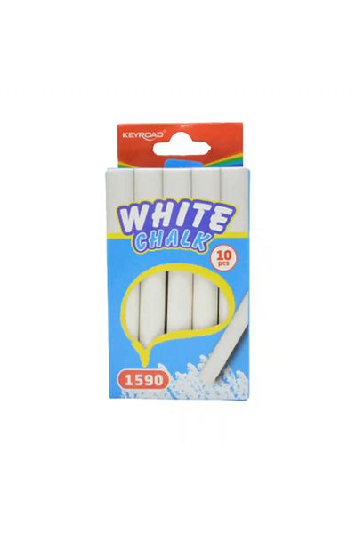 Micostore White Chalk For Writing On The Blackboard, Drawings On Asphalt, Set Of 10 Pieces