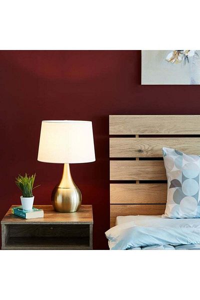 Generic مصباح طاولة مزخرف بتصميم عتيق أنيق من أنتارك باللونين الذهبي والأبيض، 53×33×33 سم