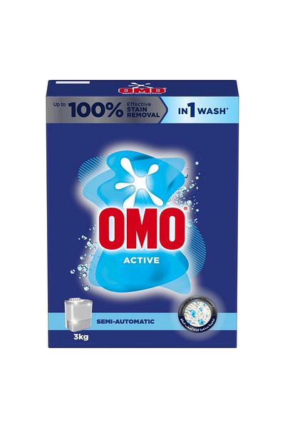 Omo Semi-Automatic Powder Laundry Detergent, Active 3 kg