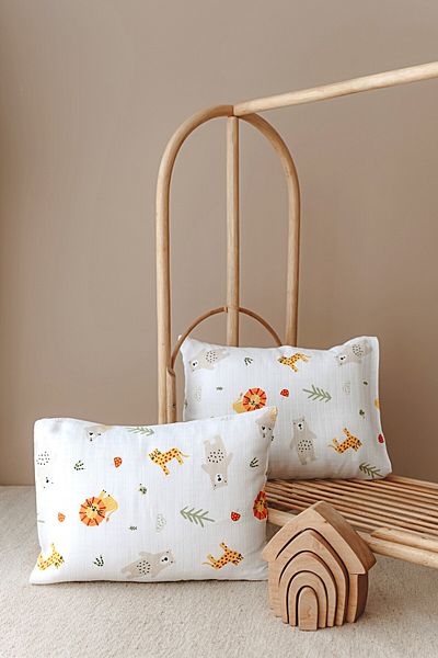 ESTİ Baby 2 Pieces Patterned Muslin Baby / Child Pillow Case 100% Cotton 45X35 cm