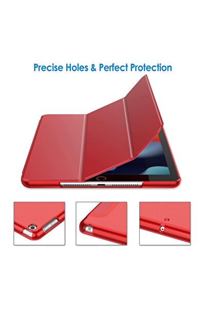 REDz Accessories Flip protective case for Apple iPad 10.2", iPad 2019/2020/2021, Book, Red