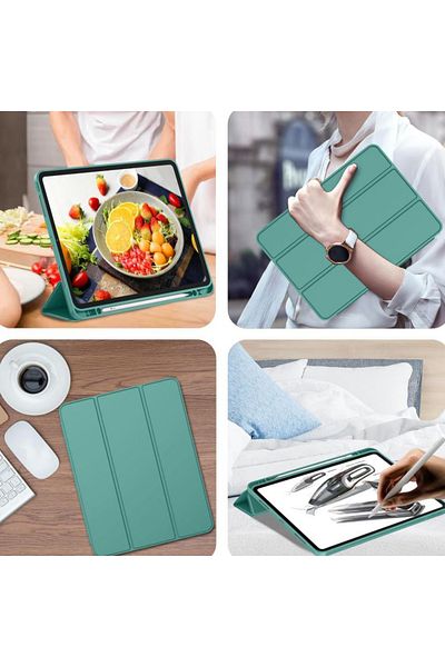 REDz Accessories Book Case with Pen Holder for Apple iPad Pro 11" (2018-2022), Full Protection, Foldable, Green