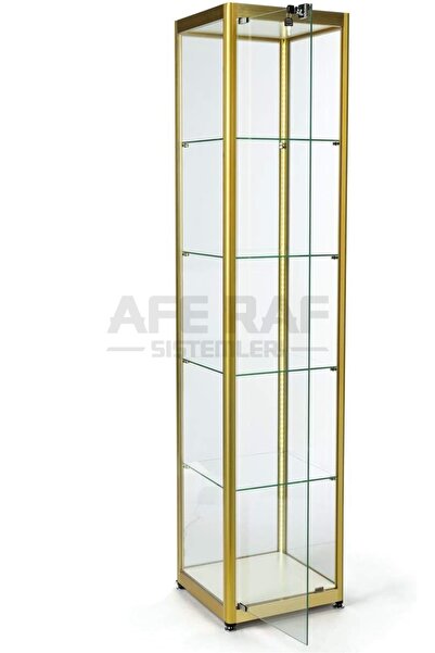 AZUCABİN Camlı Vitrin - Camlı Dolap - Camlı Koleksiyon Vitrini - Teşhir Vitrini 180x30x30
