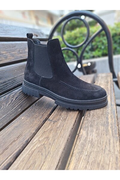 gumushoe Hakiki Süet Deri Bilekten lastikli Günlük Casual Bot 2506
