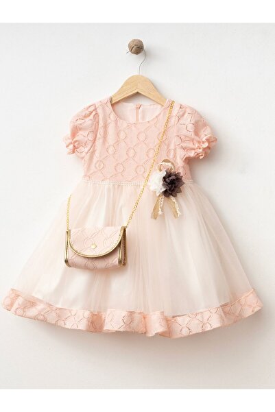 Cherrys Bebek Çantalı Tül Kız Bebek Elbise