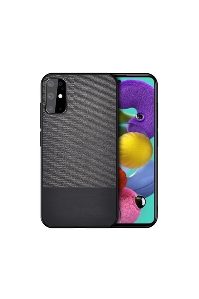 REDz Accessories Carcasă compatibilă cu Samsung S20 Plus / S20 Plus 5G, neagră, model cu finisaje din PU și material textil.