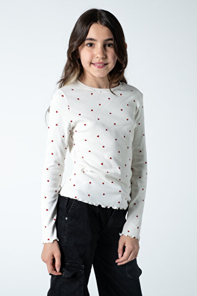 Kyron Kız Çocuk Uzun Kollu Fitilli Bluz / Rahat ve Şık Tasarım / Farklı Renk Seçenekleriyle