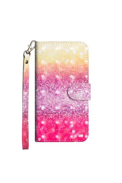 REDz Accessories Husă cu clapă, design 3D cu gradient de culoare, pentru iPhone 11 Pro Max, multicoloră, cu card de bani