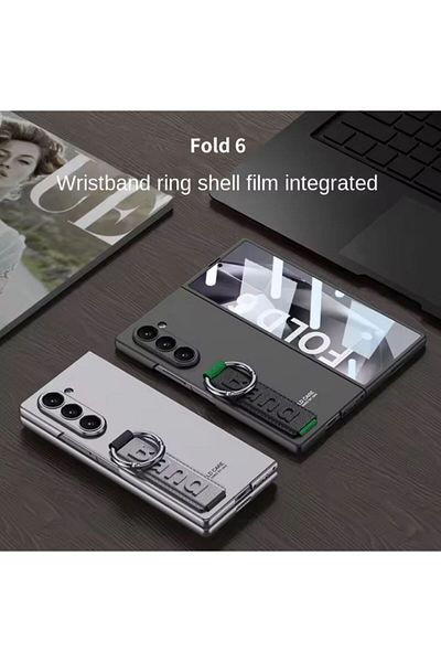 REDz Accessories Husă cu mâner și breloc, protecție ecran, compatibilă cu Samsung Galaxy Z Fold 6, gri