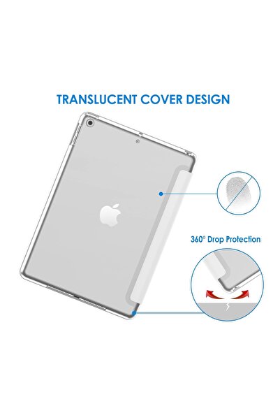 REDz Accessories Flip protective case for Apple iPad 10.2", iPad 2019/2020/2021, Book, White