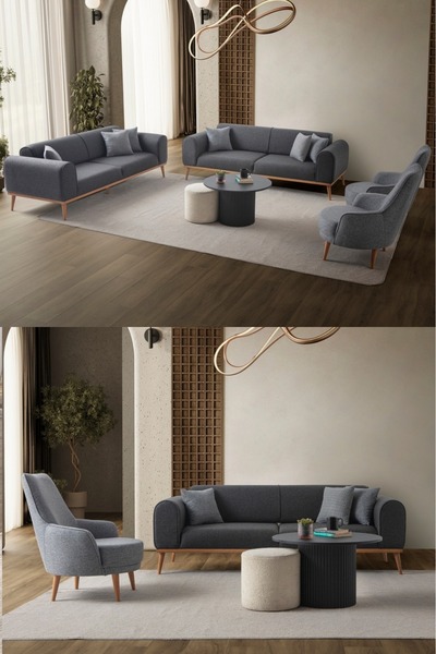 EDSY HOME Rebull 3+3+1+1  Koltuk Takımı Antrasit