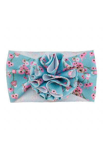 Superbaby Bentita lata bleu cu floricele roz
