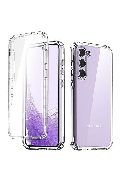 REDz Accessories Husă completă 360 de grade, transparentă, compatibilă cu Samsung S24 Plus, silicon și policarbonat