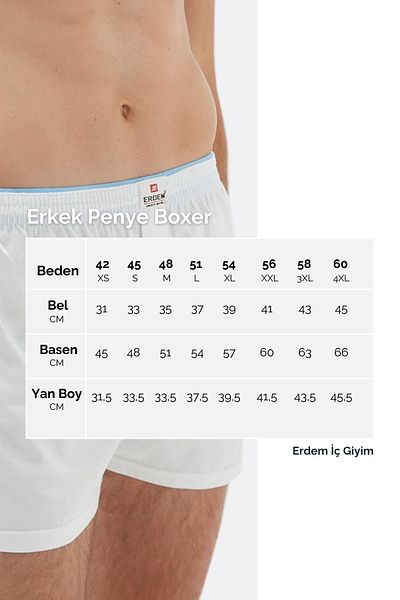 ERDEM İÇ GİYİM Erdem 3-Pece Navy Blue Combed Boxer 1400