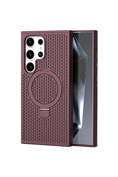 REDz Accessories Thermo Ring Magsafe Case, Perforations, Compatible With Samsung Galaxy S24 Ultra, Cherry