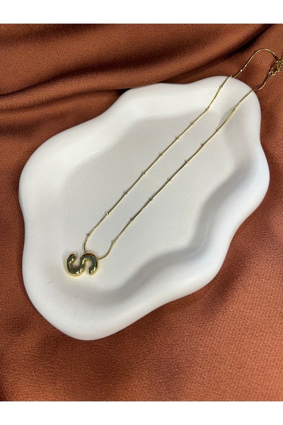 Fam&Co Jewelry Altın Renk Balon Harf Kolye – S Harfi, Şık ve Minimal Tasarım