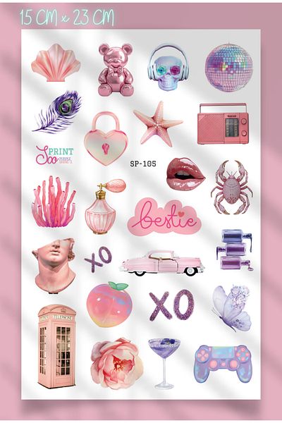 SooPRINT Purple Shine Sticker Collection - 15 X 23 cm Create Wonders on Any Surface!