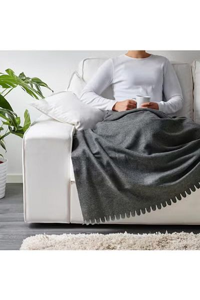 IKEA Polarfied Blanket, Soft Grey Fleece by Polarfied, 130 x 170 cm