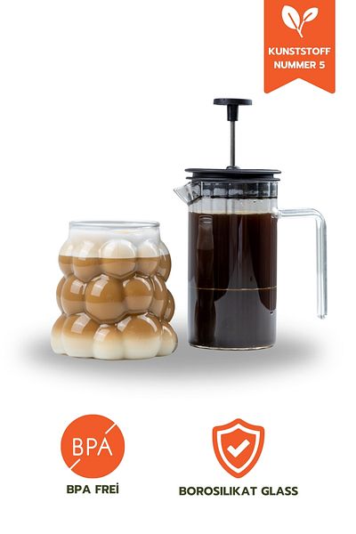 Ginza Maison French Press und Traubenmodellglas