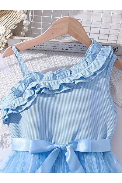 Mashotrend Varas Askılı Elbise - Mezuniyet Elbisesi - Kız Çocuk Abiye Gösteri Elbisesi