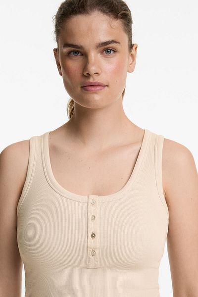 Oysho Sleeveless buttoned top with cotton and modal