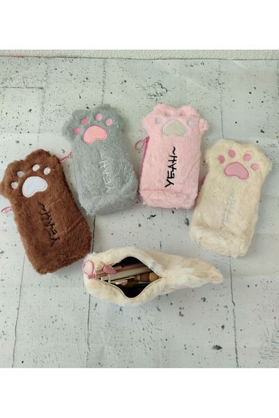 senacacollection 1 Piece Plush Pencil Case with Paws