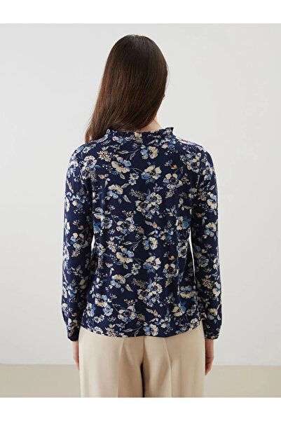 LC Waikiki Bluză de damă LCW Grace bleumarin cu guler floral