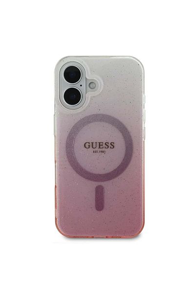 Guess IPhone 16 Plus IML Glitter Gradient MagSafe Case, Guess - Pink