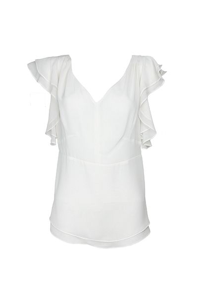 KAMEYA Layered Low-Cut Ecru Blouse