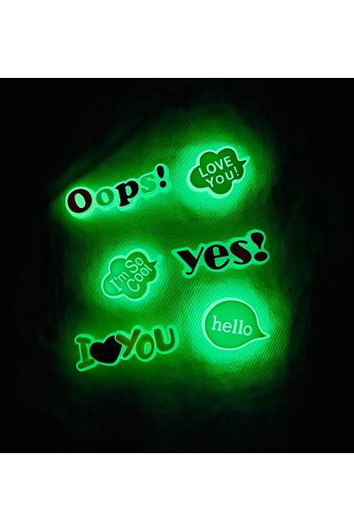 Gift Moda Crocs Jibbitz Highlighter Slipper Ornament 6-Piece I Love You Series Glow in the Dark