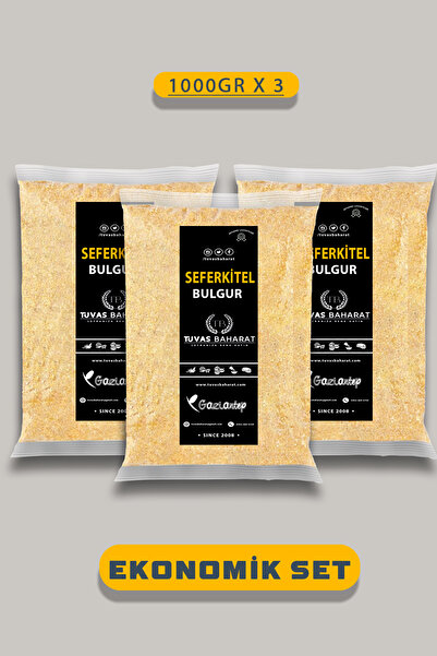 TUVAS BAHARAT Sefer Kitel bulgur 3kg (İçli Köftelik) (1000 GRX3) Geleneksel v...