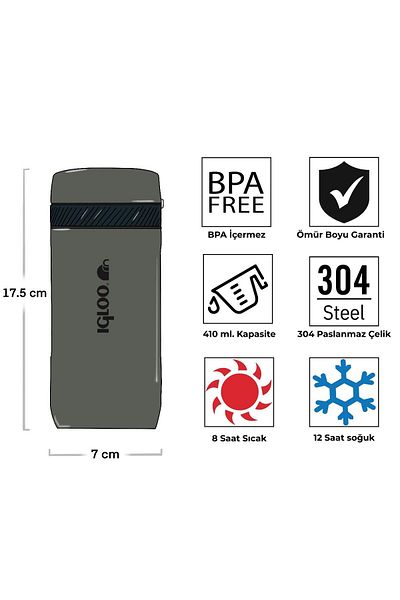IGLOO Squid Thermos 410Ml-Khaki