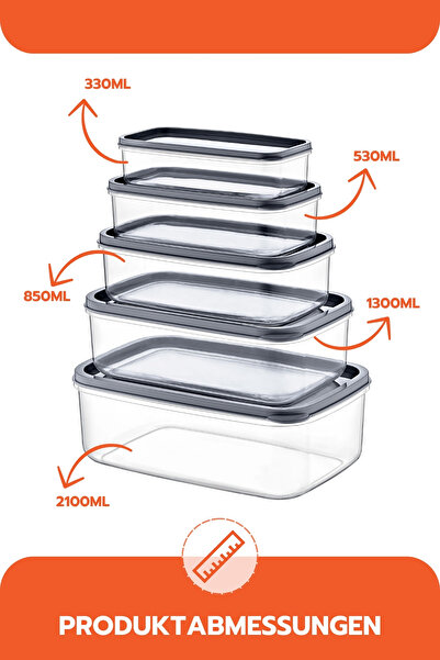 Ginza Maison 5 PIECE EMBOX FOOD STORAGE CONTAINER / ANTHRACITE
