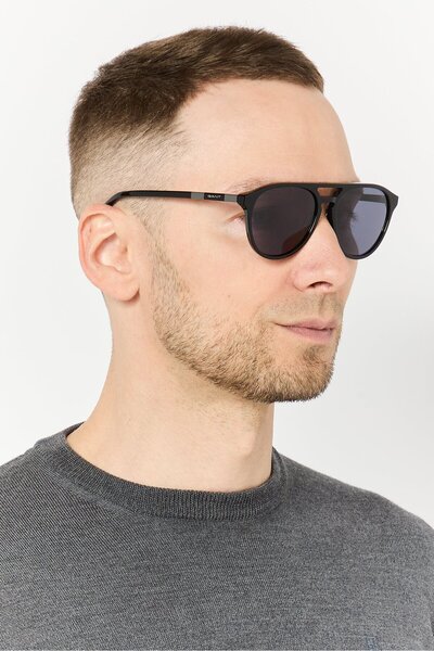 Gant Men GA7223 Aviator Sunglasses, Black