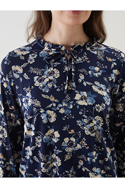 LC Waikiki Bluză de damă LCW Grace bleumarin cu guler floral