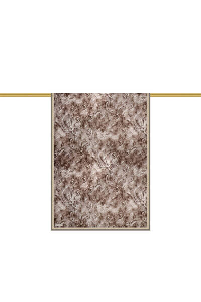 Bursa İpek Brown Brush Pattern Twill Silk Shawl