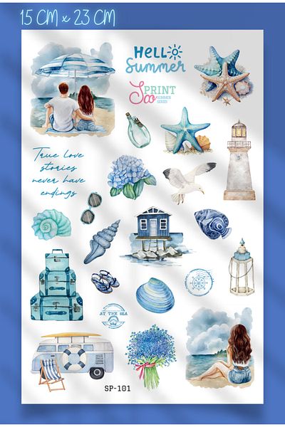 SooPRINT Hello Summer Sticker Collection - 15 X 23 cm Create Wonders on Any Surface!