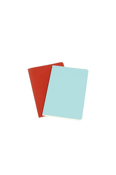 Moleskine Striped Volant Notepad Set of 2 Pocket Size Orange Aqua Blue