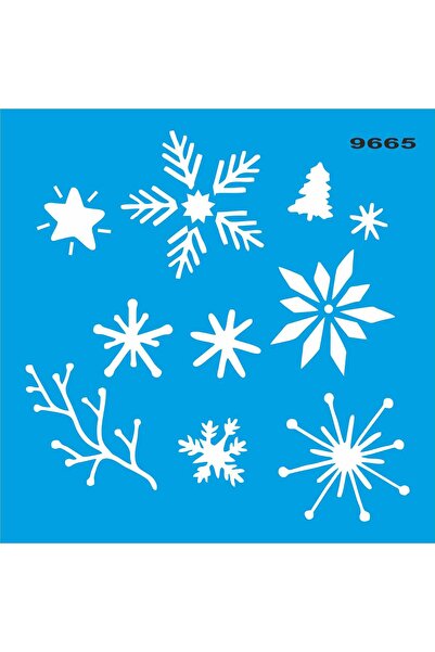 StencilSepeti Snowflakes - Stencil Painting Template