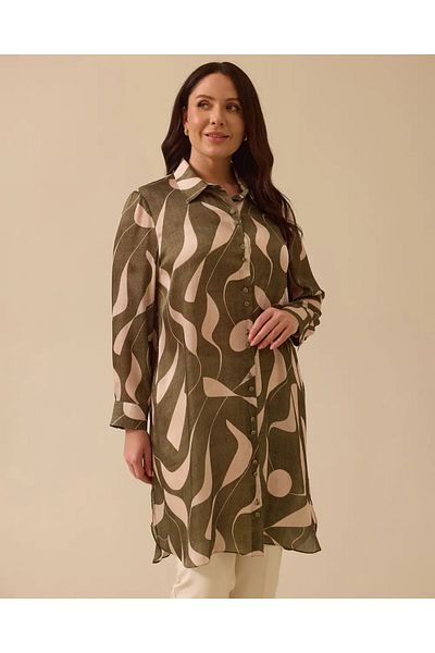 Gala-Xi Women's Plus Size Print Long Sleeve Tunic 10002511214004