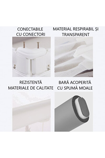 Empria PACHET: 3 Bariere protectie pat copii, cu siguranta dubla, pat de 150x200 cm, bariera pat bebe