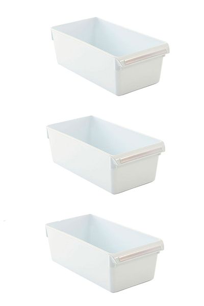 Prima Nova Refrigerator Organizer In-Cabinet Organizer Storage Container 290*150*100 mm White Set of 3