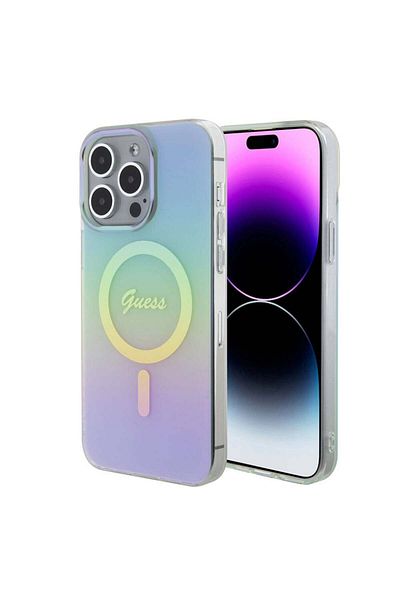 Guess IPhone 15 Pro Max IML Iridescent MagSafe Case, Guess - Turquoise