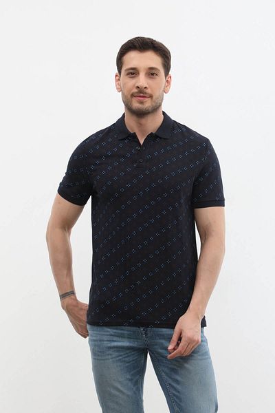 MARKAPIA Ανδρικό μπλουζάκι με σχέδιο Domino Polo Neck - 100% βαμβάκι
