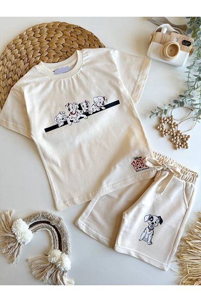 Ladin Store Комплект унисекс тениска и шорти за деца с щампа на герои за нов сезон
