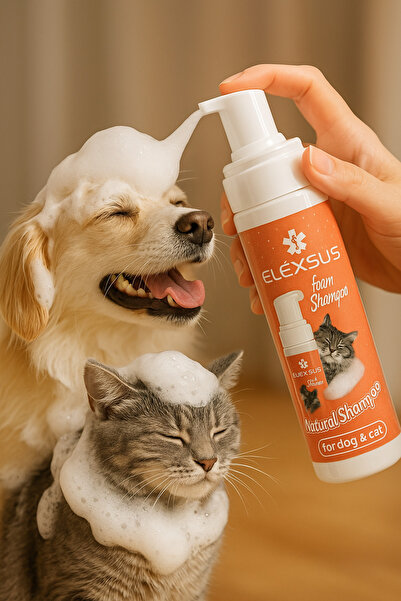 Elexsus Kedi Köpek Susuz Kuru Köpük Şampuan 200 ml - Durulama Gerektirmeyen P...